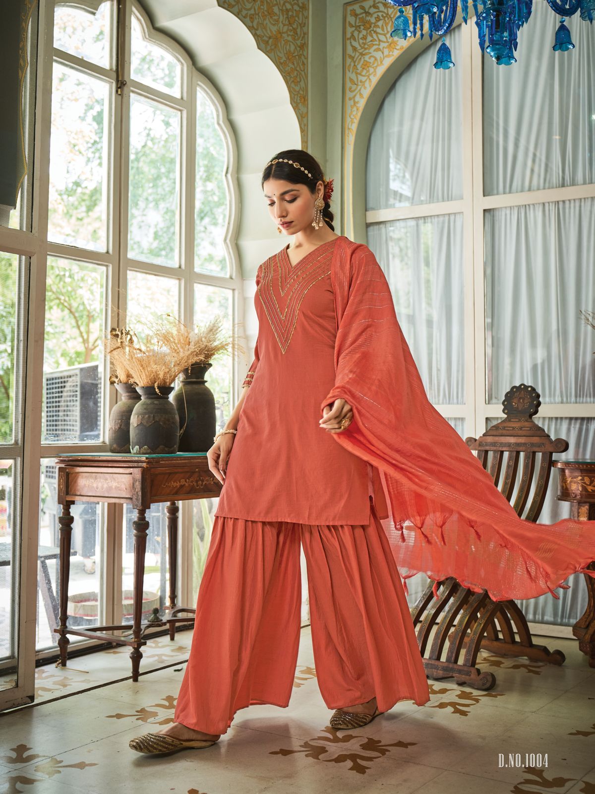 NAKKASHI Heavy Wedding Wear Fancy Designer Chinnon Silk Readymade Suit Collection